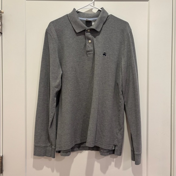 Brooks Brothers Other - Brooks Brothers 1818 Performance Polo Shirt Mens XL Slim Fit Grey Long Sleeve